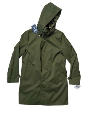 Original Penguin Men's Olive Raincoat w/ Removable Hood